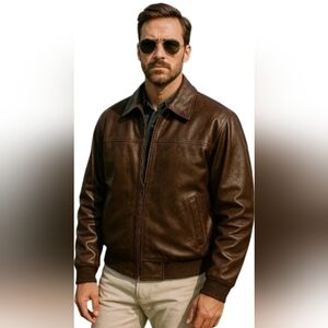 Couture by J. Park  brown leather bomber